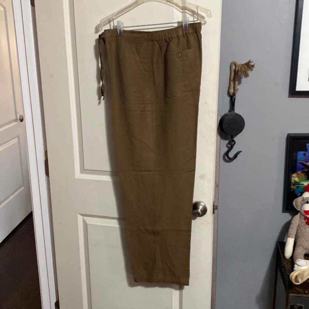 brown cubavera linen pants